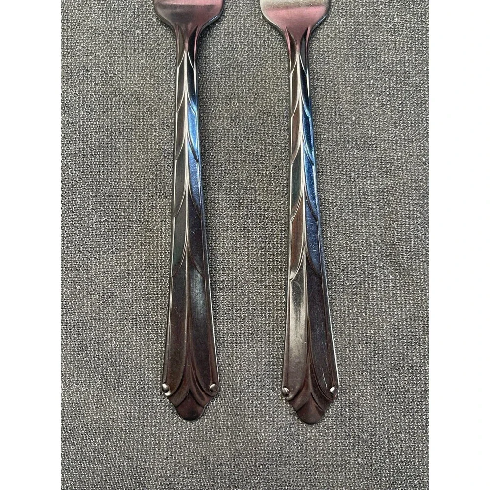 Vintage EKCO Kenilworth Set of Two Dinner Forks Stainless Steel Art Deco